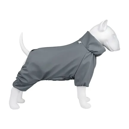 Дощовик для собак WAUDOG Clothes, водонепроникний, S32, В 47-50 см, С 35-38 см, сірий