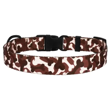 Нашийник для Собак BronzeDog Urban Кісточка Нейлоновий з Пластиковою Пряжкою Коричневий L: додаткове фото 3