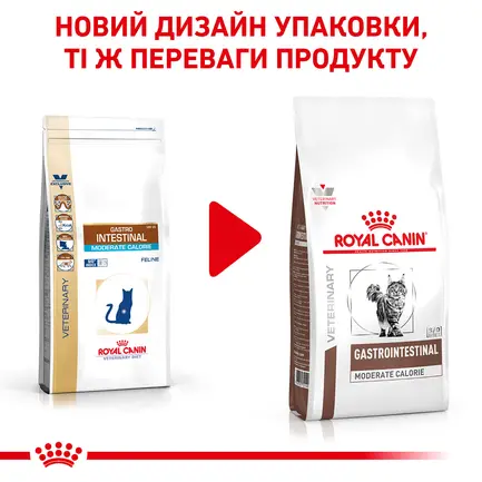 Дієтичний сухий корм Royal Canin GASTROINTESTINAL MODERATE CALORIE CAT для котів 0,4 кг: додаткове фото 2