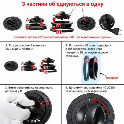 Тераріум Repti-Zoo 60x45x32см зі скляними дверцятами, замком та водостійким дном (RK0117N): додаткове фото 7
