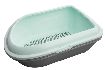 Туалет AnimAll CNR-130 для котів, під наповнювач, з сіткою, м'ятний, 57×39×23 см