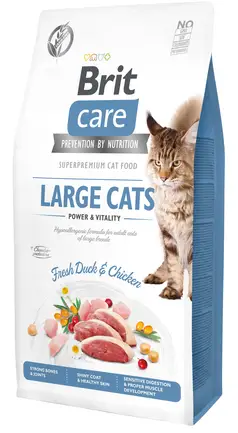 Сухий корм Brit Care Cat GF Large Power & Vitality для котів великих порід, качка та курка, 7 кг