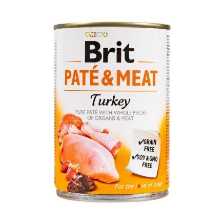 Вологий корм Brit Care Pate &amp; Meat для собак, з індичкою, 400 г