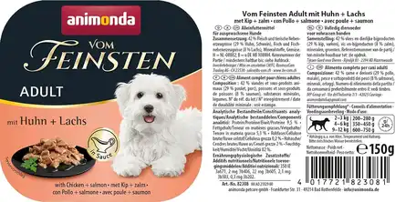 Корм вологий для собак Animonda Vom Feinsten delicious sauce Adult with Chicken + salmon з куркою і лососем, 150 г: додаткове фото 2