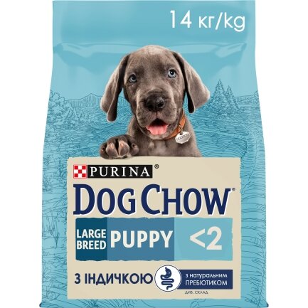 Сухий корм DOG CHOW Large Breed Puppy &lt;2 для цуценят з індичкою 14 кг