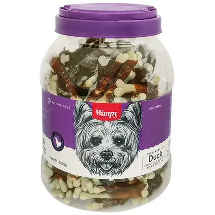 Wanpy Duck Jerky & Calcium Bone Twists ВАНПИІ КІСТКА З В’ЯЛЕНОЮ КАЧКОЮ ТА КАЛЬЦІЄМ ласощі для собак 1,2 кг