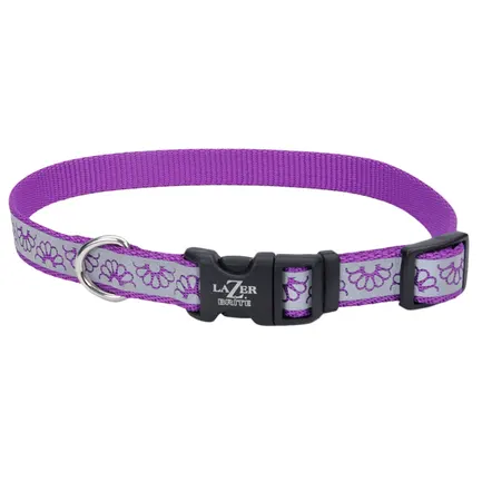 Coastal Lazer Brite Reflective Collar КОСТАЛ ЛАЗЕР БРАЙТ світловідбивний нашийник для собак, 1.6х30-46см Фіолетова ромашка