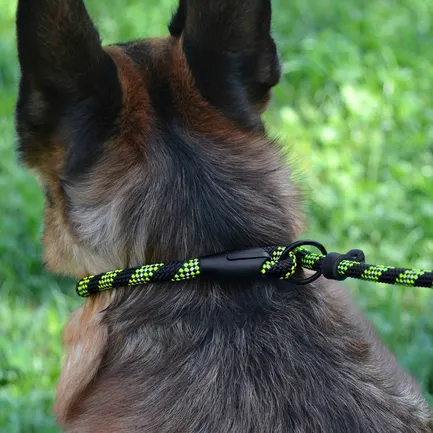Повідець-Зашморг для Собак Bronzedog Active з Альпіністського Шнура Світловідбиваючий Чорно-Салатовий L/XL: додаткове фото 8