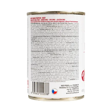 Вологий корм Brit Mono Protein Beef для собак, з яловичиною, 400 г: додаткове фото 3