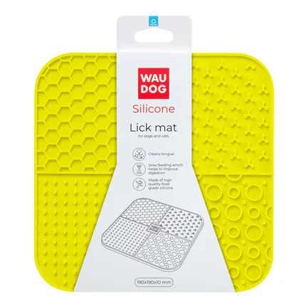 Килимок для злизування WAUDOG Silicone, 190х190х10 мм, жовтий: додаткове фото 2