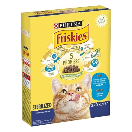 Сухий корм FRISKIES Sterilized для дорослих котів після стерилізації з лососем, тунцем та овочами 270 г