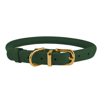 Нашийник для собак круглий шкіряний BronzeDog Crazy Зелений XS: додаткове фото 2