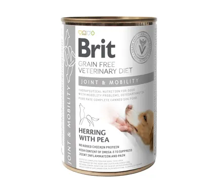 Вологий корм Brit GF VetDiet Joint & Mobility для собак, підтримка здоров'я суглобів, оселедець, індичка та горошок, 400 г