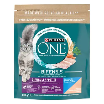Сухий корм PURINA ONE Difficult Appetite для дорослих котів з вибірковим смаком у їжі з тріскою та фореллю 800 г