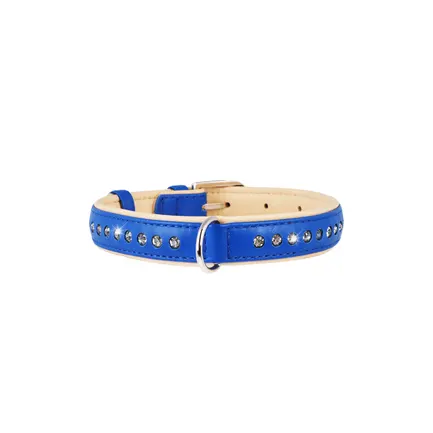 Нашийник "CoLLaR brilliance" зі стразами великими (ширина 25мм, довжина 38-49см) синій: додаткове фото 2