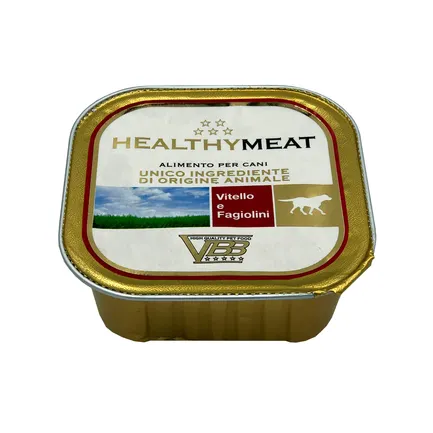 Healthy Meat монопротеїновий вологий корм для собак - паштет з телятиною та зеленою квасолею 150гр