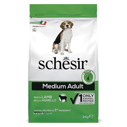 Schesir Dog Medium Adult Lamb ШЕЗІР ДОРОСЛИЙ СЕРЕДНІХ ЯГНЯ сухий монопротеїновий корм для собак середніх порід 3 кг