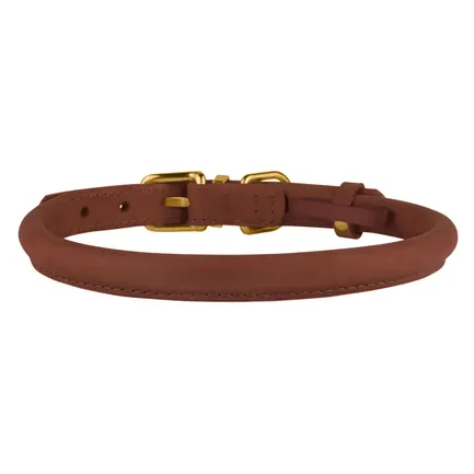 Нашийник для собак круглий шкіряний BronzeDog Crazy Коньячний XL: додаткове фото 3