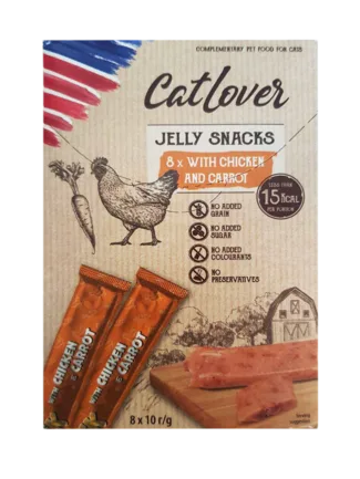 CatLover JellySnack 8*10g chicken carrot снеки для котів у вигляді желе з куркою та морквою