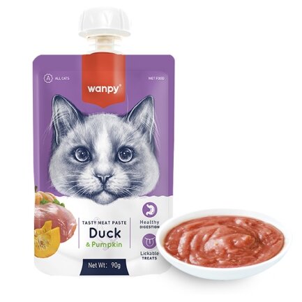 Wanpy Duck &amp; Pumkin ВАНПІ КРЕМ-ПЮРЕ КАЧКА З ГАРБУЗОМ рідкий корм для котів 0,09 кг