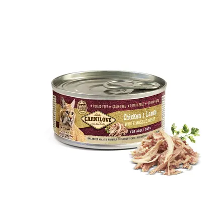 Вологий корм Carnilove Chicken & Lamb для котів, курка та ягня, 100 г: додаткове фото 3