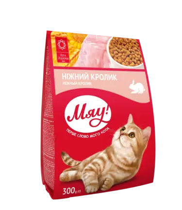 Мяу сухий корм для дорослих котів з кроликом, 0,3 кг