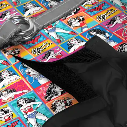 Шлея для собак м'яка WAUDOG Clothes з QR паспортом, малюнок "Чудо-жінка комікс", XS1, В 24-27 см, С 18-20 см: додаткове фото 3