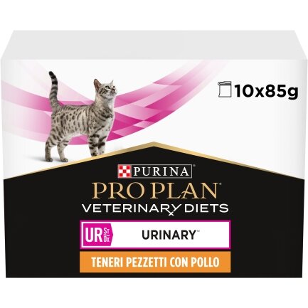 Вологий дієтичний корм PRO PLAN VETERINARY DIETS UR ST/OX Urinary для дорослих котів для розчинення та зниження утворення струвітних каменів з куркою 10х85 г