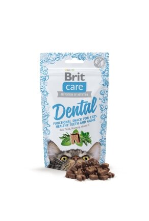 Функціональні ласощі Brit Care Dental з індичкою для котів, 50г — Фото 1