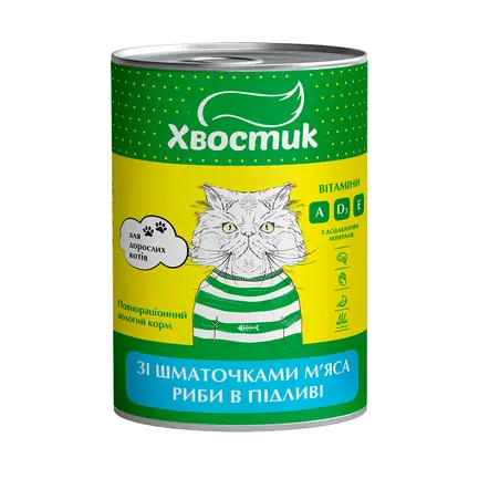 Корм ХВОСТИК для котів з рибою 415г