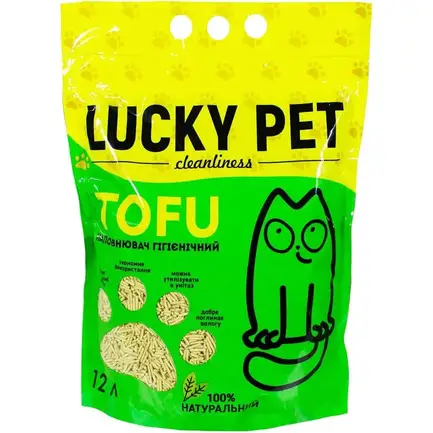 Наповнювач для котячого туалету Lucky Pet з тофу з ароматом м'яти 12 л