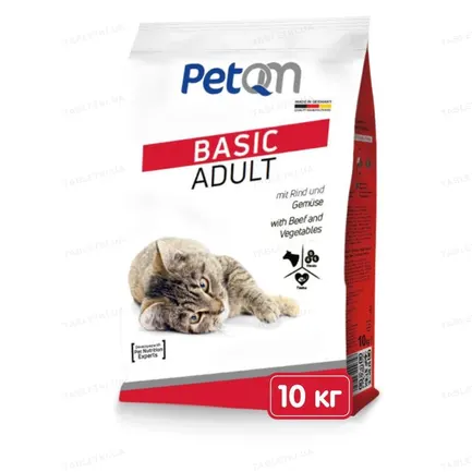 PetQM Cats Basic with Beef & Vegetables 10 kg cухий корм для котів з яловичиною та овочами