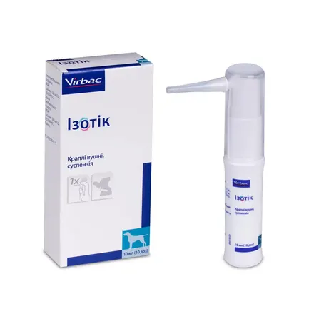 Ізотік (Easotic) Virbac краплі для лікування отитів у собак, 10мл