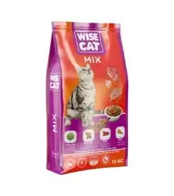 Wise Cat MIX Сухий повноцінний корм для кішок з вмістом риби, яловичини, курки 10 кг
