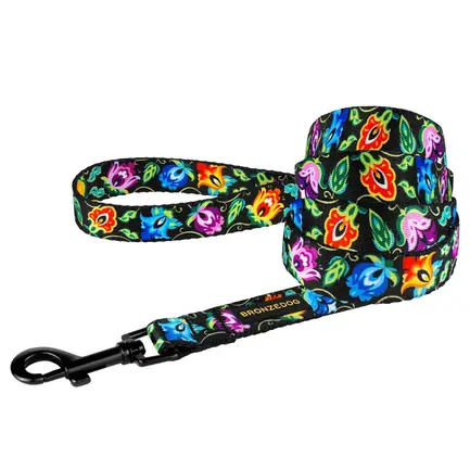 Повідець для собак BronzeDog Urban Folk чорний нейлоновий XL