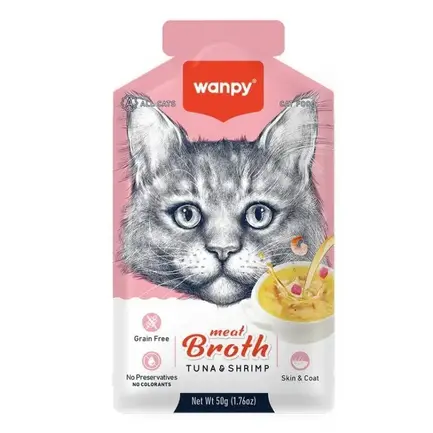 Wanpy Meat Broths Tuna & Shrimp суп з тунцем і креветками для котів 50г: додаткове фото 2