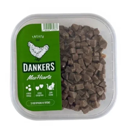 Ласощі Dankers сердечка з м'яса птиці з котячою м'ятою, для котів, 100 г