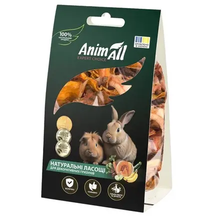Ласощі для гризунів AnimAll, сушені морква та гарбуз, 50г