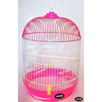 Клітка AnimAll F-305-p для птахів, рожева, 33 × 65 см