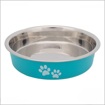 Миска неглибока Trixie "лапка", нержавіюча сталь / пластикове покритя, 0.25л/13см (TX-25275)