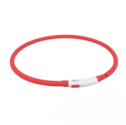 Trixie Flash USB Нашийник, що світиться, силікон, XS-XL: 70см/10мм, червоний