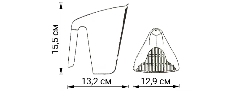 Габаритні розміри Moderna Scoop & Sift Габаритні розміри Moderna Scoop & Sift